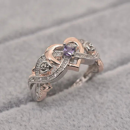 New Rose Princess Square Ring European and American Love Shape Ring Bride Wedding Marriage Ring Size 5 - 11 - WORLD TIME VISITS
