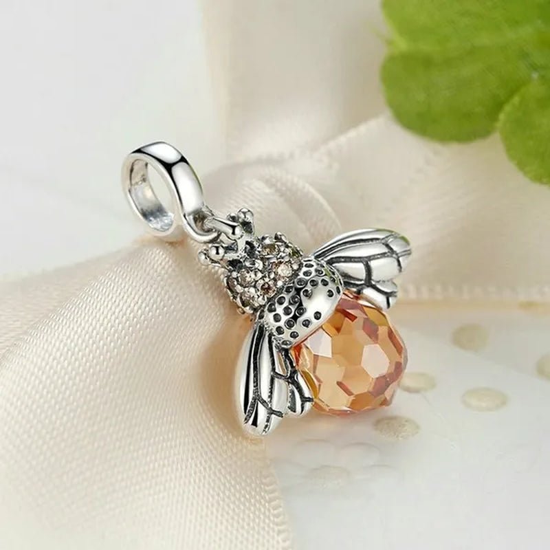 Popular Elegant Bee Design Gemstone Topaz Pendant Necklace/Earring/Ring/Bracelet 925 Silver Jewelry Set Mother's Day Gifts - WORLD TIME VISITS