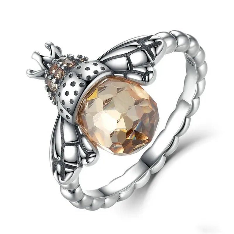 Popular Elegant Bee Design Gemstone Topaz Pendant Necklace/Earring/Ring/Bracelet 925 Silver Jewelry Set Mother's Day Gifts - WORLD TIME VISITS