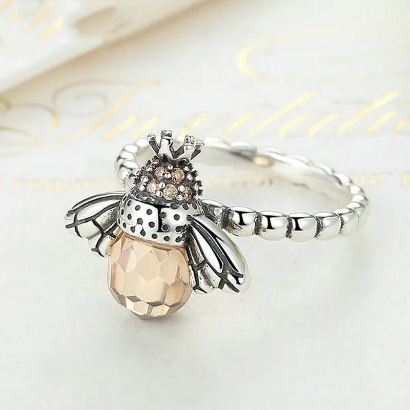 Popular Elegant Bee Design Gemstone Topaz Pendant Necklace/Earring/Ring/Bracelet 925 Silver Jewelry Set Mother's Day Gifts - WORLD TIME VISITS