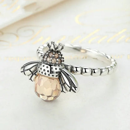 Popular Elegant Bee Design Gemstone Topaz Pendant Necklace/Earring/Ring/Bracelet 925 Silver Jewelry Set Mother's Day Gifts - WORLD TIME VISITS