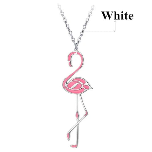 Romantic Elegant Engagement Wedding Linkchain Animal Shape Flamingo Pendant Necklace - WORLD TIME VISITS