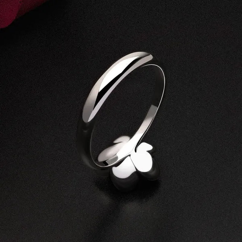 Simple Ladies Antique Silver Black Rose Flower Floral Ring for Women Female Wedding Engagement Party Jewelry Christmas Gift - WORLD TIME VISITS