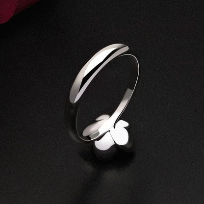 Simple Ladies Antique Silver Black Rose Flower Floral Ring for Women Female Wedding Engagement Party Jewelry Christmas Gift - WORLD TIME VISITS