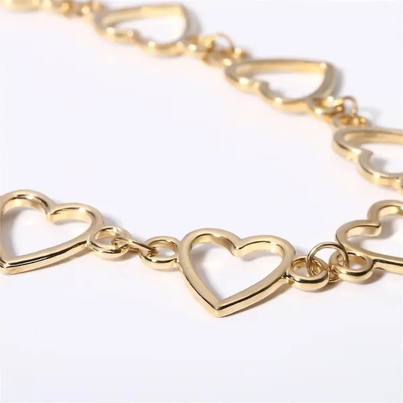 Simple Metal Heart Shape Choker Necklace for Women Fashion Elegant Geometric Collar Punk Jewelry Gift - WORLD TIME VISITS