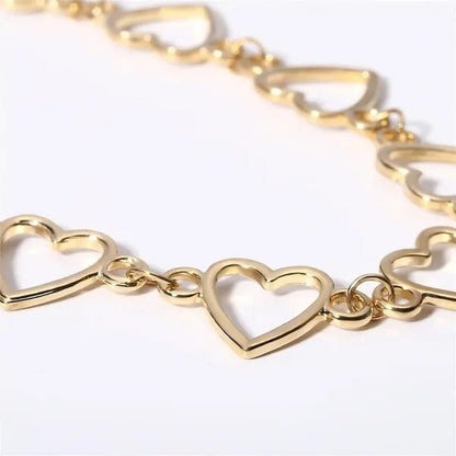Simple Metal Heart Shape Choker Necklace for Women Fashion Elegant Geometric Collar Punk Jewelry Gift - WORLD TIME VISITS