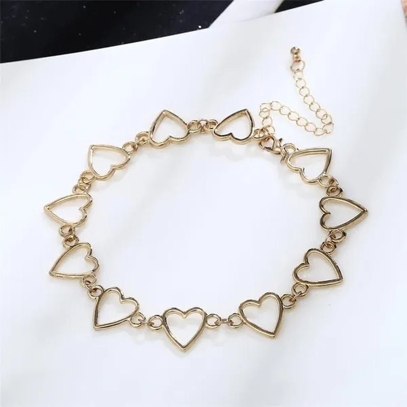 Simple Metal Heart Shape Choker Necklace for Women Fashion Elegant Geometric Collar Punk Jewelry Gift - WORLD TIME VISITS