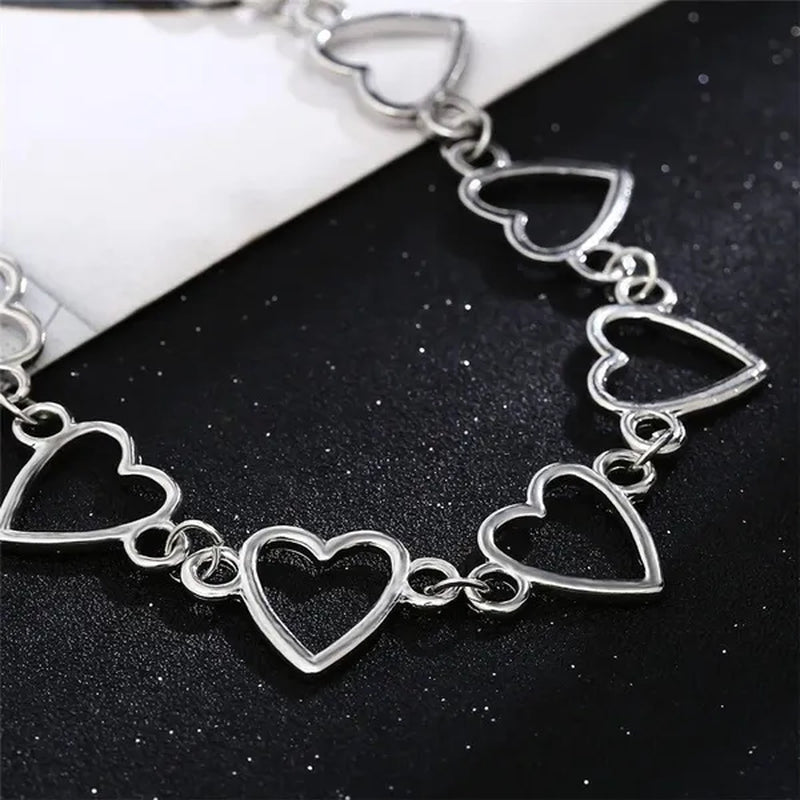Simple Metal Heart Shape Choker Necklace for Women Fashion Elegant Geometric Collar Punk Jewelry Gift - WORLD TIME VISITS