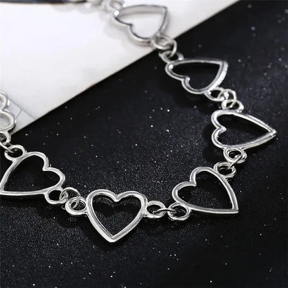 Simple Metal Heart Shape Choker Necklace for Women Fashion Elegant Geometric Collar Punk Jewelry Gift - WORLD TIME VISITS