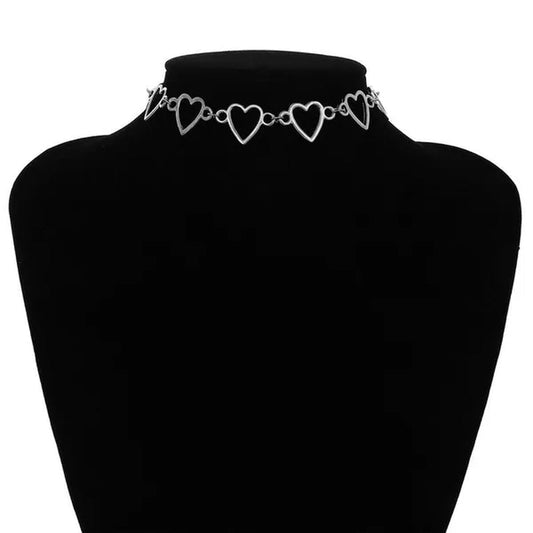 Simple Metal Heart Shape Choker Necklace for Women Fashion Elegant Geometric Collar Punk Jewelry Gift - WORLD TIME VISITS