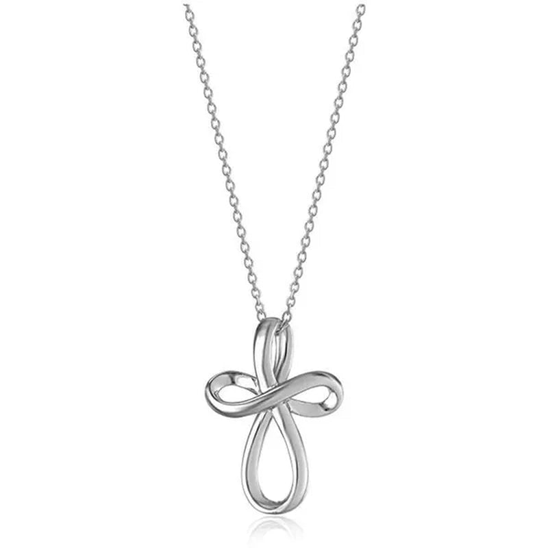 Simple Style Cross Pendant Necklace for Women Romantic Wedding Party Infinity Necklace Jewelry - WORLD TIME VISITS