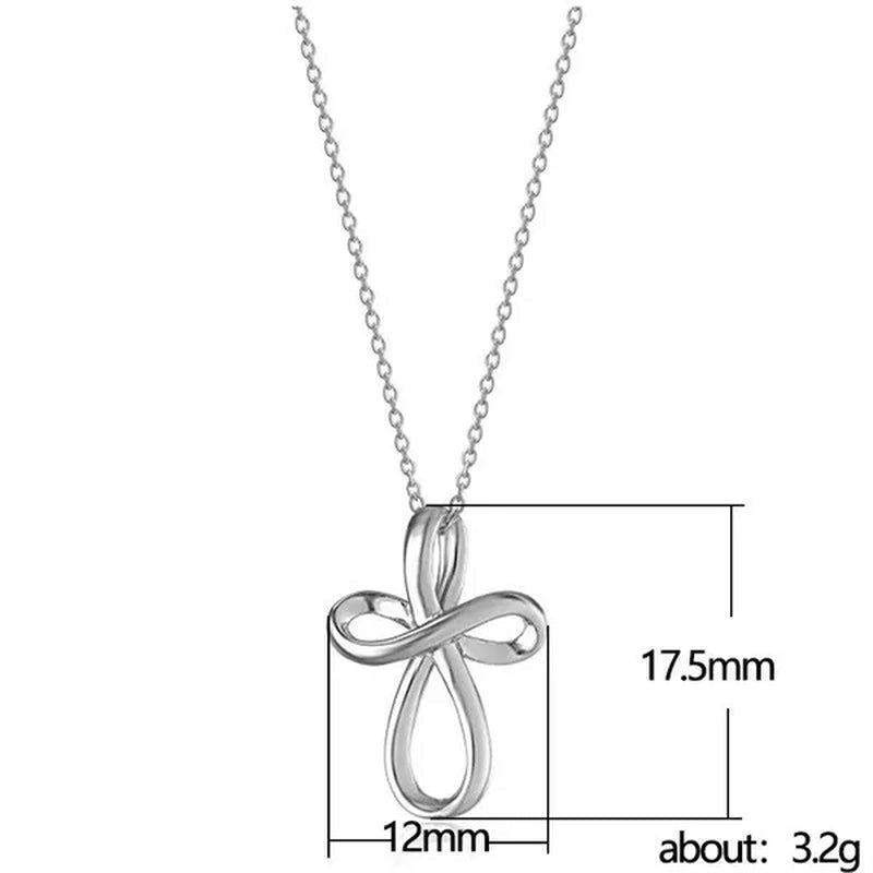 Simple Style Cross Pendant Necklace for Women Romantic Wedding Party Infinity Necklace Jewelry - WORLD TIME VISITS