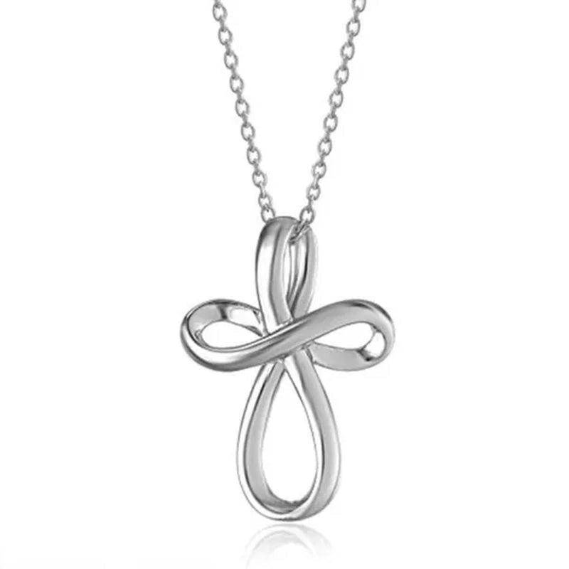 Simple Style Cross Pendant Necklace for Women Romantic Wedding Party Infinity Necklace Jewelry - WORLD TIME VISITS