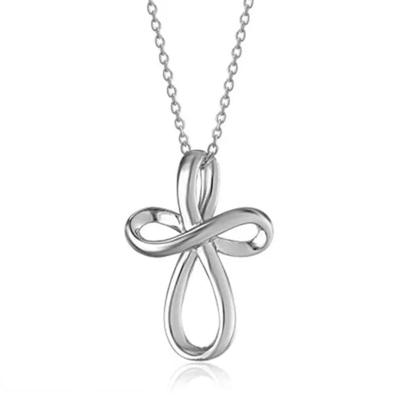 Simple Style Cross Pendant Necklace for Women Romantic Wedding Party Infinity Necklace Jewelry - WORLD TIME VISITS