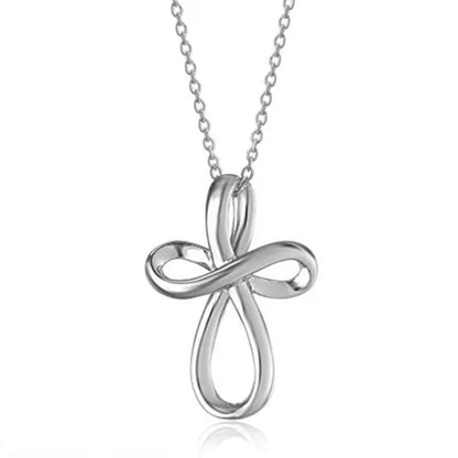Simple Style Cross Pendant Necklace for Women Romantic Wedding Party Infinity Necklace Jewelry - WORLD TIME VISITS