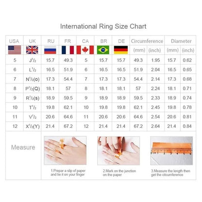 Sparkling 925 Sterling Silver Natural Gemstone White Sapphire Diamond Star Ring Bride Wedding Engagement Fine Jewelry - WORLD TIME VISITS