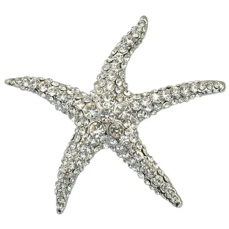 starfish brooches Blue Rhinestone Starfish Brooch Fashion colorful bridesmaid wedding For Woman - WORLD TIME VISITS