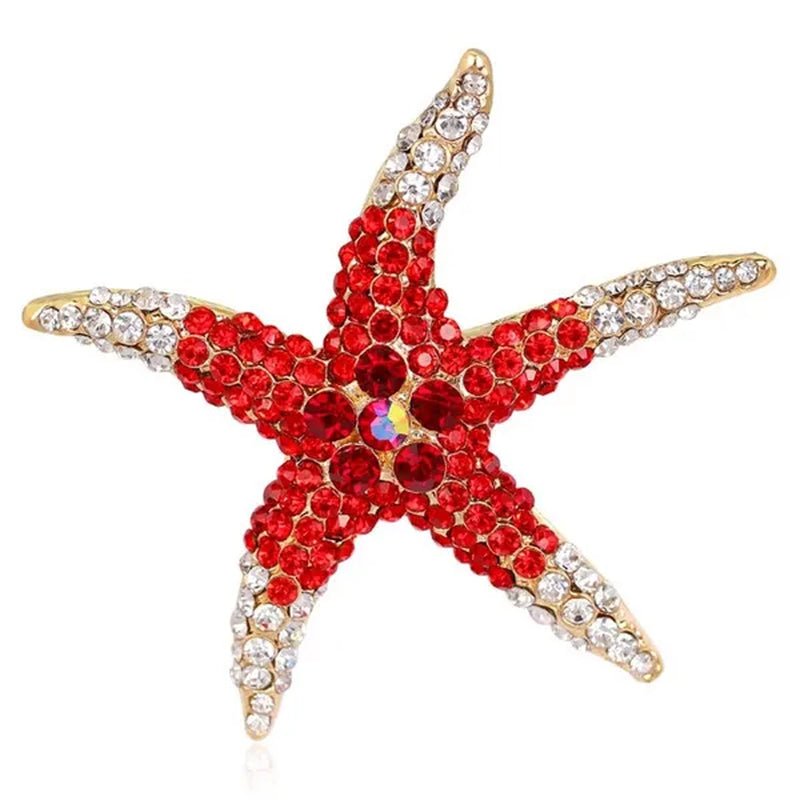 starfish brooches Blue Rhinestone Starfish Brooch Fashion colorful bridesmaid wedding For Woman - WORLD TIME VISITS