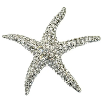 starfish brooches Blue Rhinestone Starfish Brooch Fashion colorful bridesmaid wedding For Woman - WORLD TIME VISITS