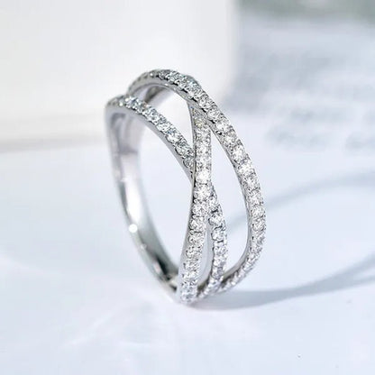 Trendy Twisted Ring for Women Bride Jewelry Wedding Engagement Anniversary Party Band Gift - WORLD TIME VISITS