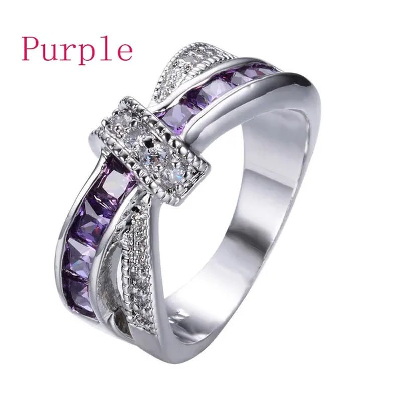 Trendy Women Rings with Brilliant Cubic Zirconia Luxury Engagement Rings Fashion Wedding Party Jewelry - WORLD TIME VISITS