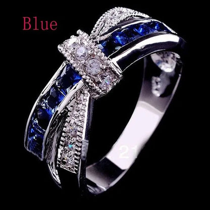 Trendy Women Rings with Brilliant Cubic Zirconia Luxury Engagement Rings Fashion Wedding Party Jewelry - WORLD TIME VISITS