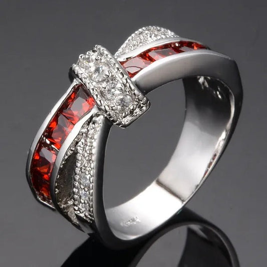 Trendy Women Rings with Brilliant Cubic Zirconia Luxury Engagement Rings Fashion Wedding Party Jewelry - WORLD TIME VISITS