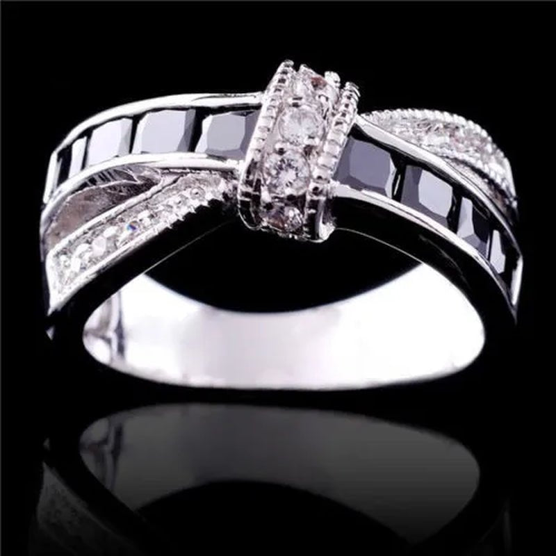 Trendy Women Rings with Brilliant Cubic Zirconia Luxury Engagement Rings Fashion Wedding Party Jewelry - WORLD TIME VISITS