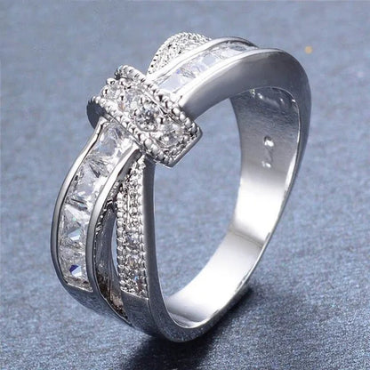 Trendy Women Rings with Brilliant Cubic Zirconia Luxury Engagement Rings Fashion Wedding Party Jewelry - WORLD TIME VISITS