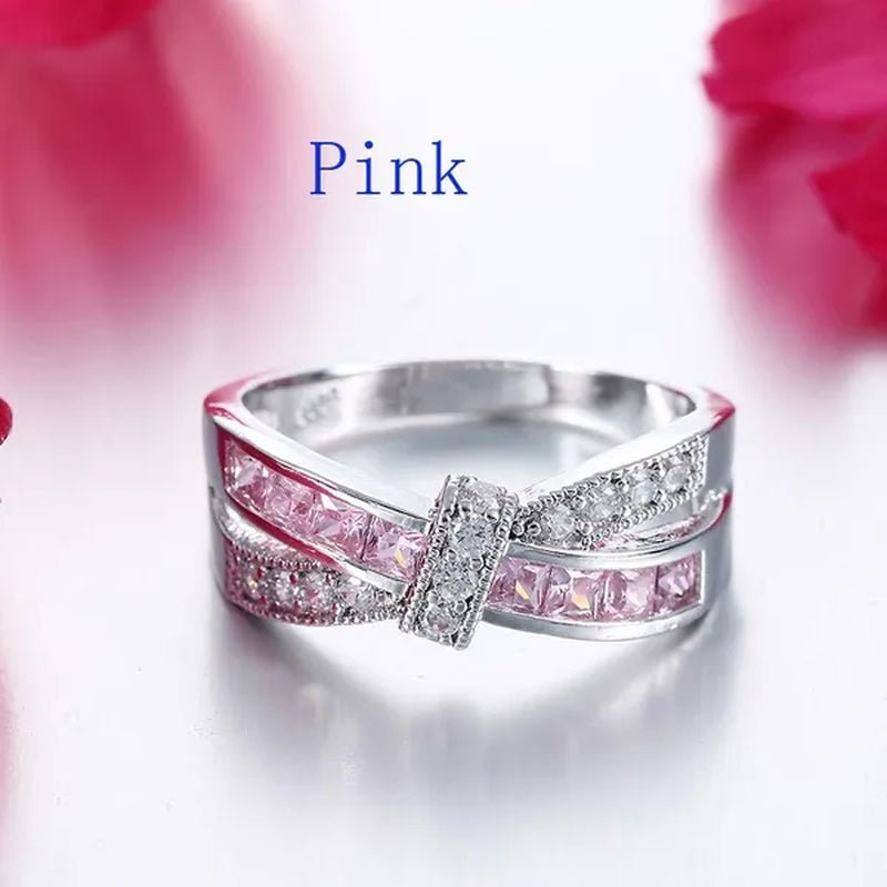 Trendy Women Rings with Brilliant Cubic Zirconia Luxury Engagement Rings Fashion Wedding Party Jewelry - WORLD TIME VISITS