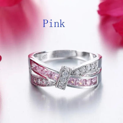 Trendy Women Rings with Brilliant Cubic Zirconia Luxury Engagement Rings Fashion Wedding Party Jewelry - WORLD TIME VISITS