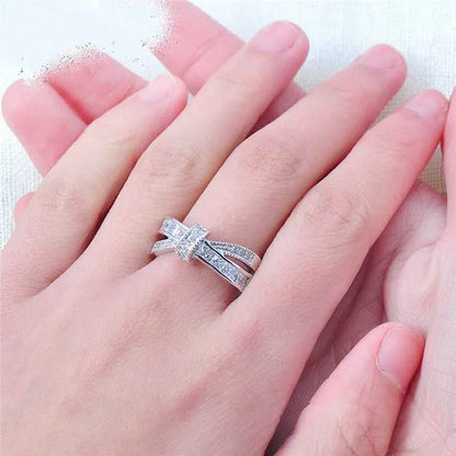 Trendy Women Rings with Brilliant Cubic Zirconia Luxury Engagement Rings Fashion Wedding Party Jewelry - WORLD TIME VISITS