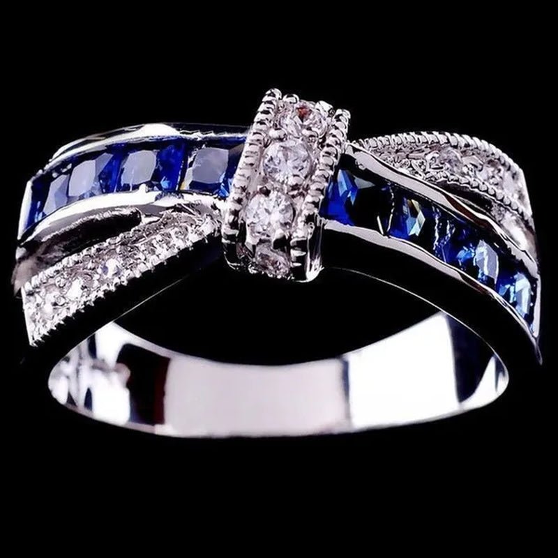 Trendy Women Rings with Brilliant Cubic Zirconia Luxury Engagement Rings Fashion Wedding Party Jewelry - WORLD TIME VISITS