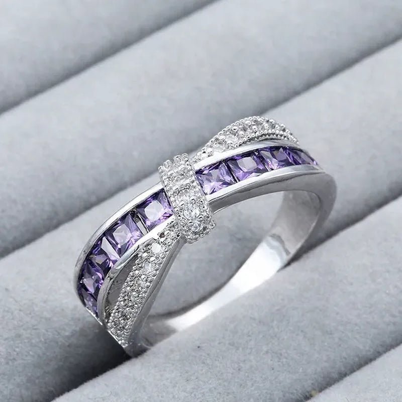 Trendy Women Rings with Brilliant Cubic Zirconia Luxury Engagement Rings Fashion Wedding Party Jewelry - WORLD TIME VISITS