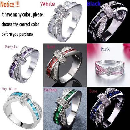 Trendy Women Rings with Brilliant Cubic Zirconia Luxury Engagement Rings Fashion Wedding Party Jewelry - WORLD TIME VISITS