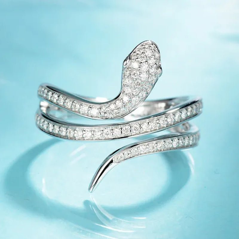 Unique Design Personality Snake Ring Exquisite 925 Sterling Silver Jewelry for Women Rings White Sapphire Diamond Engagement Band Fashion Bride Wedding Accessories Anniversary Gift Size 4 - 12 Bague Femme - WORLD TIME VISITS