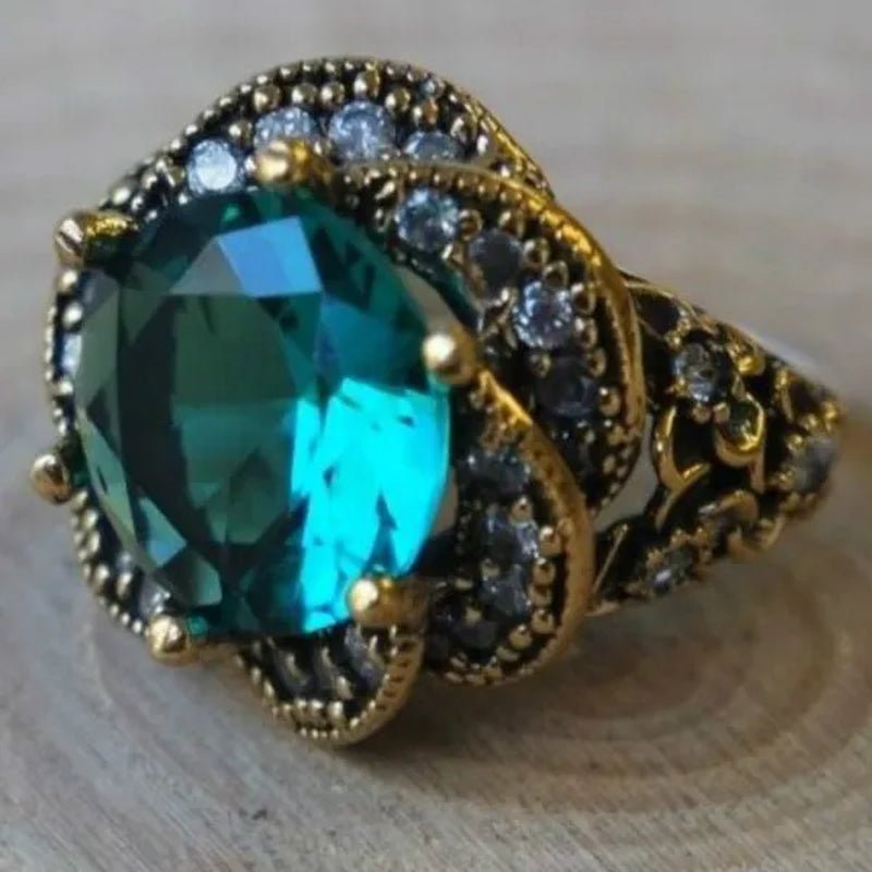 Vintage 925 Sterling Silver Band Ring Sapphire Fancy Halo Design Setting Art Deco Style - WORLD TIME VISITS