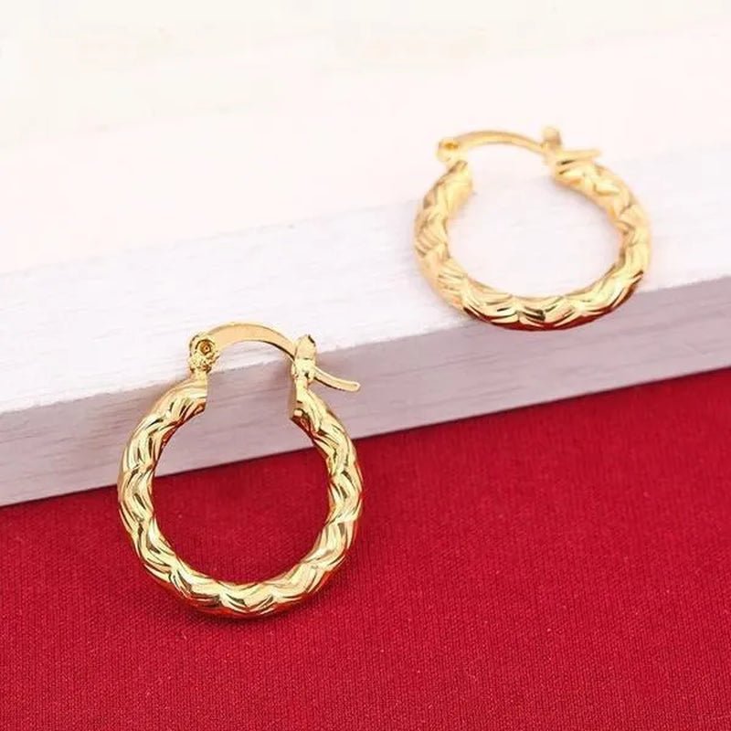 Vintage Geometric Hoop Earrings Gold Plated Earrings for Women Round Earrings Personality Spiral Stud Earrings Bride Wedding Engagement Anniversary Gift Jewelry - WORLD TIME VISITS