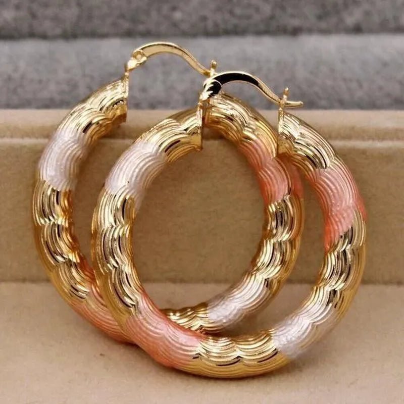 Vintage Geometric Hoop Earrings Gold Plated Earrings for Women Round Earrings Personality Spiral Stud Earrings Bride Wedding Engagement Anniversary Gift Jewelry - WORLD TIME VISITS