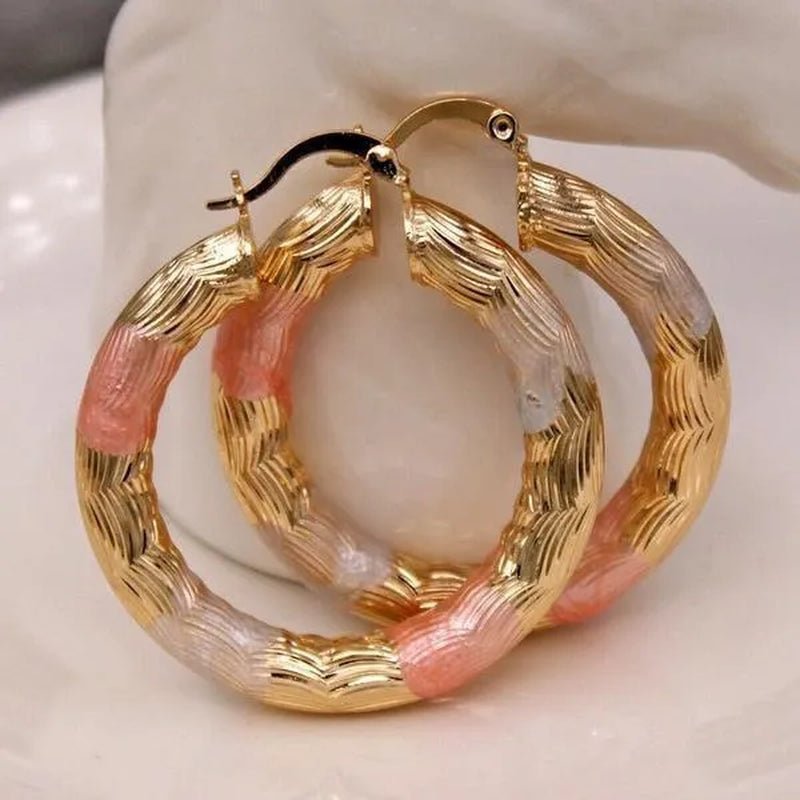 Vintage Geometric Hoop Earrings Gold Plated Earrings for Women Round Earrings Personality Spiral Stud Earrings Bride Wedding Engagement Anniversary Gift Jewelry - WORLD TIME VISITS