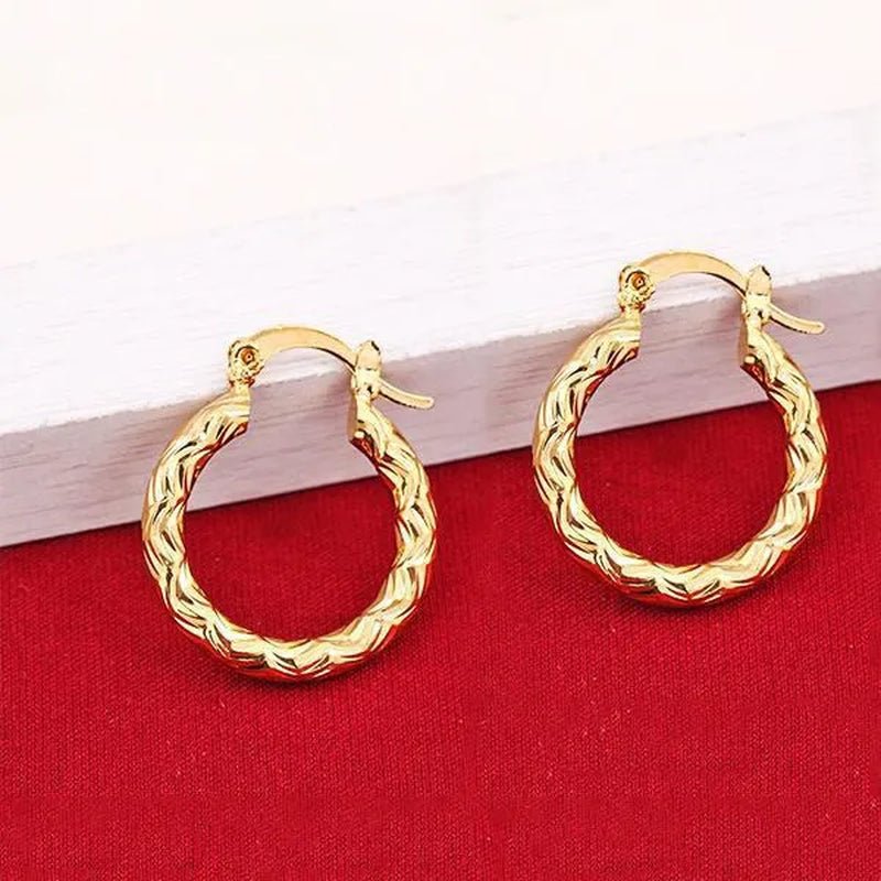 Vintage Geometric Hoop Earrings Gold Plated Earrings for Women Round Earrings Personality Spiral Stud Earrings Bride Wedding Engagement Anniversary Gift Jewelry - WORLD TIME VISITS