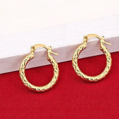 Vintage Geometric Hoop Earrings Gold Plated Earrings for Women Round Earrings Personality Spiral Stud Earrings Bride Wedding Engagement Anniversary Gift Jewelry - WORLD TIME VISITS