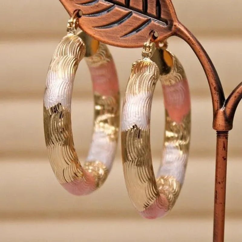 Vintage Geometric Hoop Earrings Gold Plated Earrings for Women Round Earrings Personality Spiral Stud Earrings Bride Wedding Engagement Anniversary Gift Jewelry - WORLD TIME VISITS