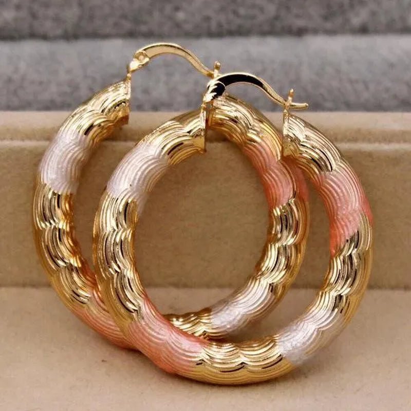 Vintage Geometric Hoop Earrings Gold Plated Earrings for Women Round Earrings Personality Spiral Stud Earrings Bride Wedding Engagement Anniversary Gift Jewelry - WORLD TIME VISITS