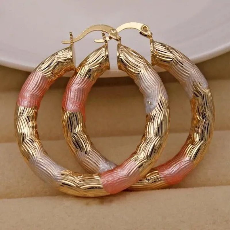 Vintage Geometric Hoop Earrings Gold Plated Earrings for Women Round Earrings Personality Spiral Stud Earrings Bride Wedding Engagement Anniversary Gift Jewelry - WORLD TIME VISITS