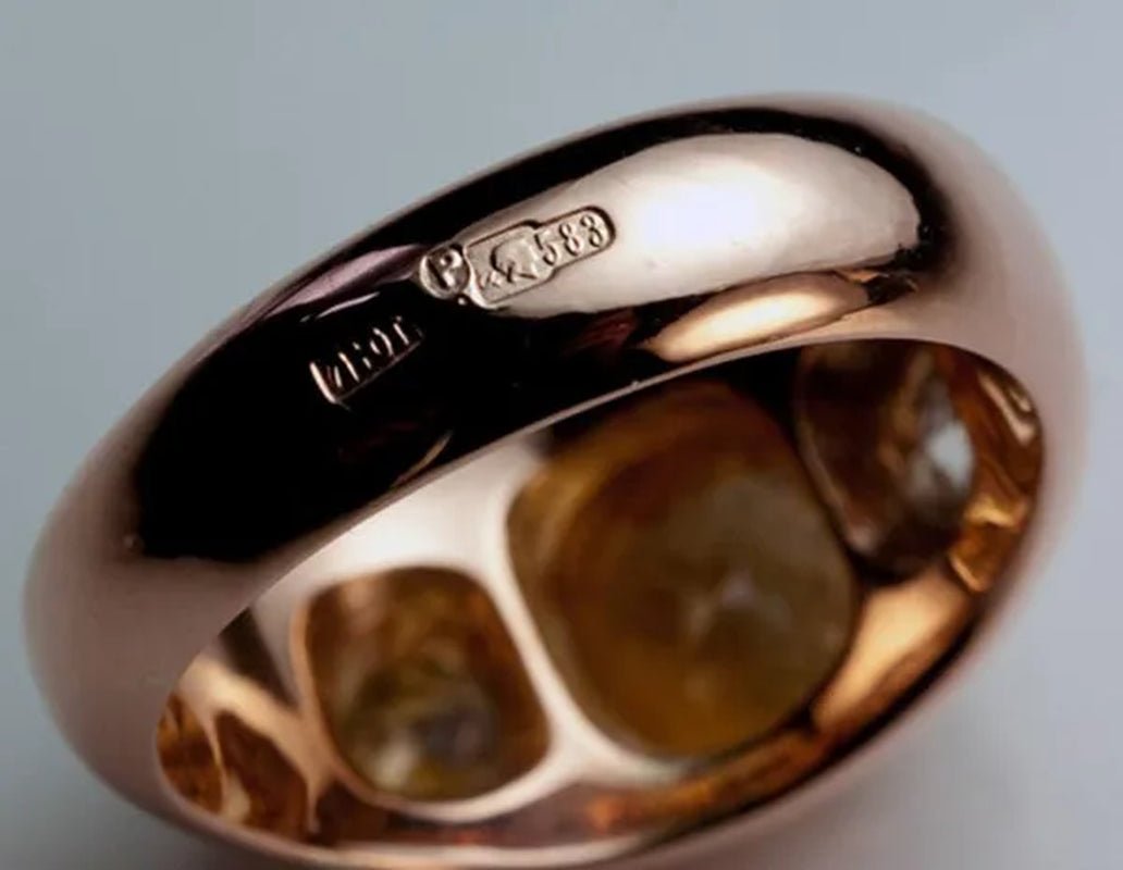 Vintage Women's Fashion Rose Gold Natural Citrine Diamond & White Sapphire Ring Anniversary Gift Engagement Bridal Wedding Jewelry Rings Size 5 - 10 - WORLD TIME VISITS