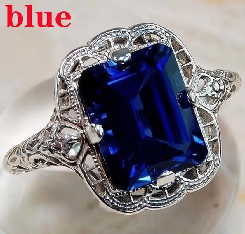 Women 2.8CT Yellow Gems 925 Silver Plated Ring Jewelry (Choice Color and Size ) - WORLD TIME VISITS