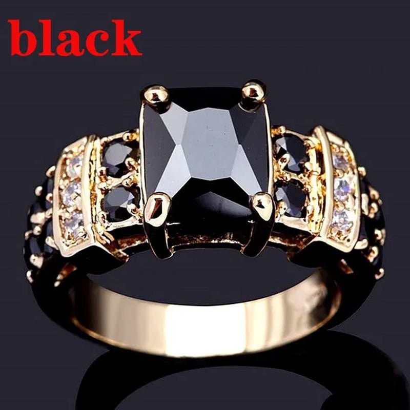 Women's Men Brown Sapphire 18K Golden Plated Ring Jewelry Size 6 - 10 (Choice Color and Size ) - WORLD TIME VISITS