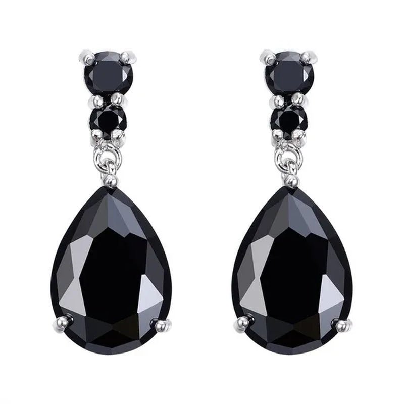 Women'S Teardrop Clear CZ Drop/Dangle Natural Gemstone Morganite Stud Drop Dangle Earrings 925 Sterling Silver Wedding Jewelry/Aquamarine/Topaz/Amethyst/Rubyemerald/Sapphire/Black&White Pink Gemstone - WORLD TIME VISITS