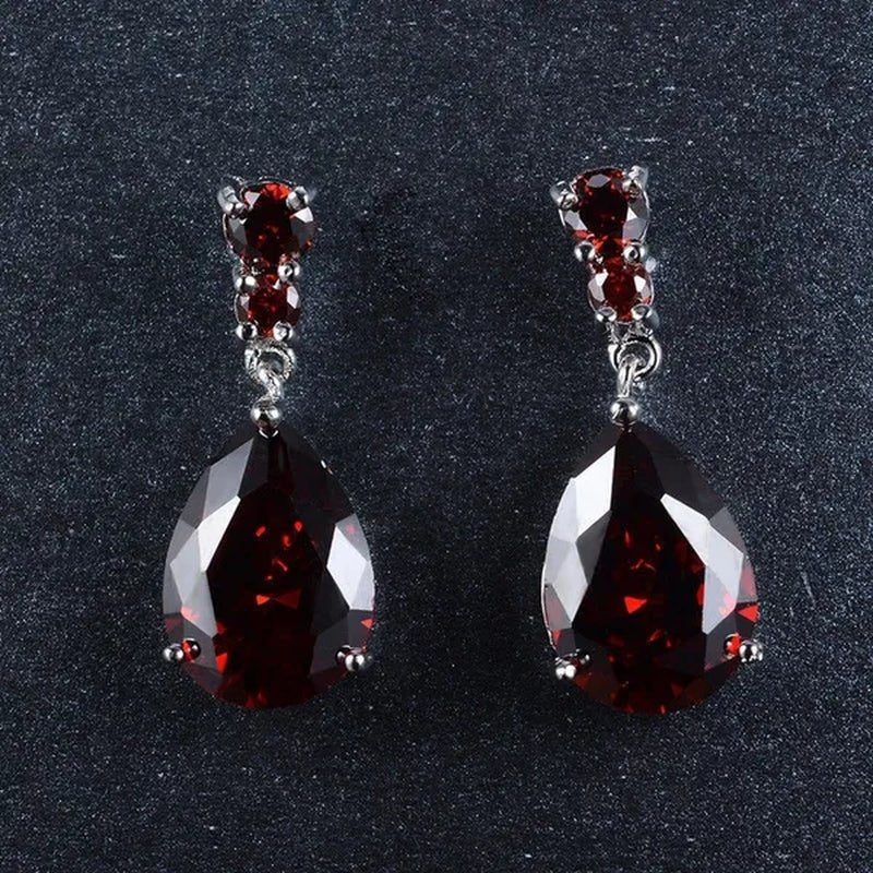 Women'S Teardrop Clear CZ Drop/Dangle Natural Gemstone Morganite Stud Drop Dangle Earrings 925 Sterling Silver Wedding Jewelry/Aquamarine/Topaz/Amethyst/Rubyemerald/Sapphire/Black&White Pink Gemstone - WORLD TIME VISITS